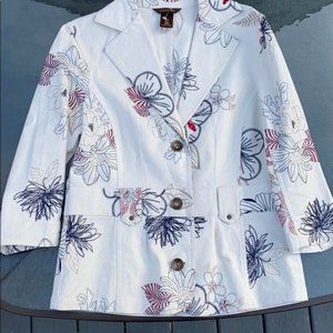 Beige embroidered jacket S